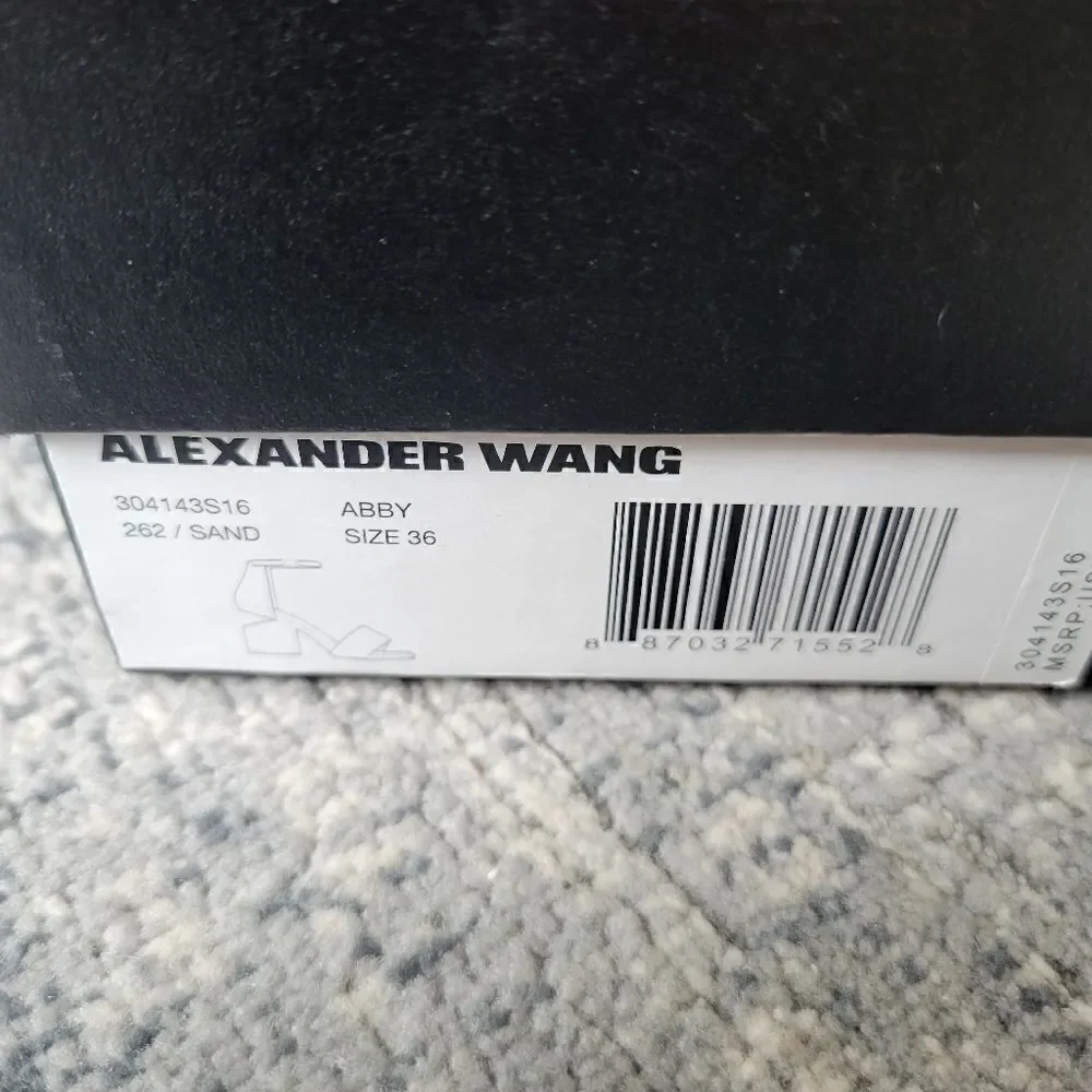 Alexander Wang Abby Suede Tilt-Heel City Sandal 36